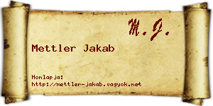 Mettler Jakab névjegykártya